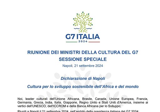 g7-cultura,-la-dichiarazione-di-napoli-su-africa-e-sviluppo