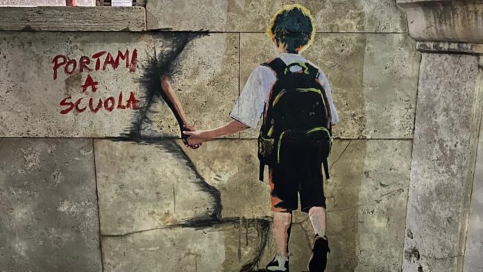 ‘portami-a-scuola’,-a-roma-l’opera-di-harry-greb-per-i-bimbi-palestinesi