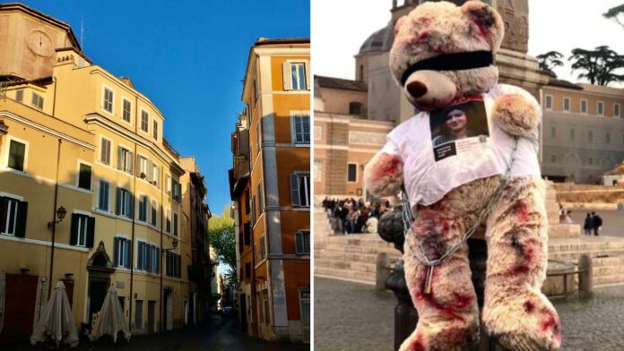 massima-allerta-per-il-7-ottobre-a-roma,-sui-monumenti-spuntano-peluche-ostaggio